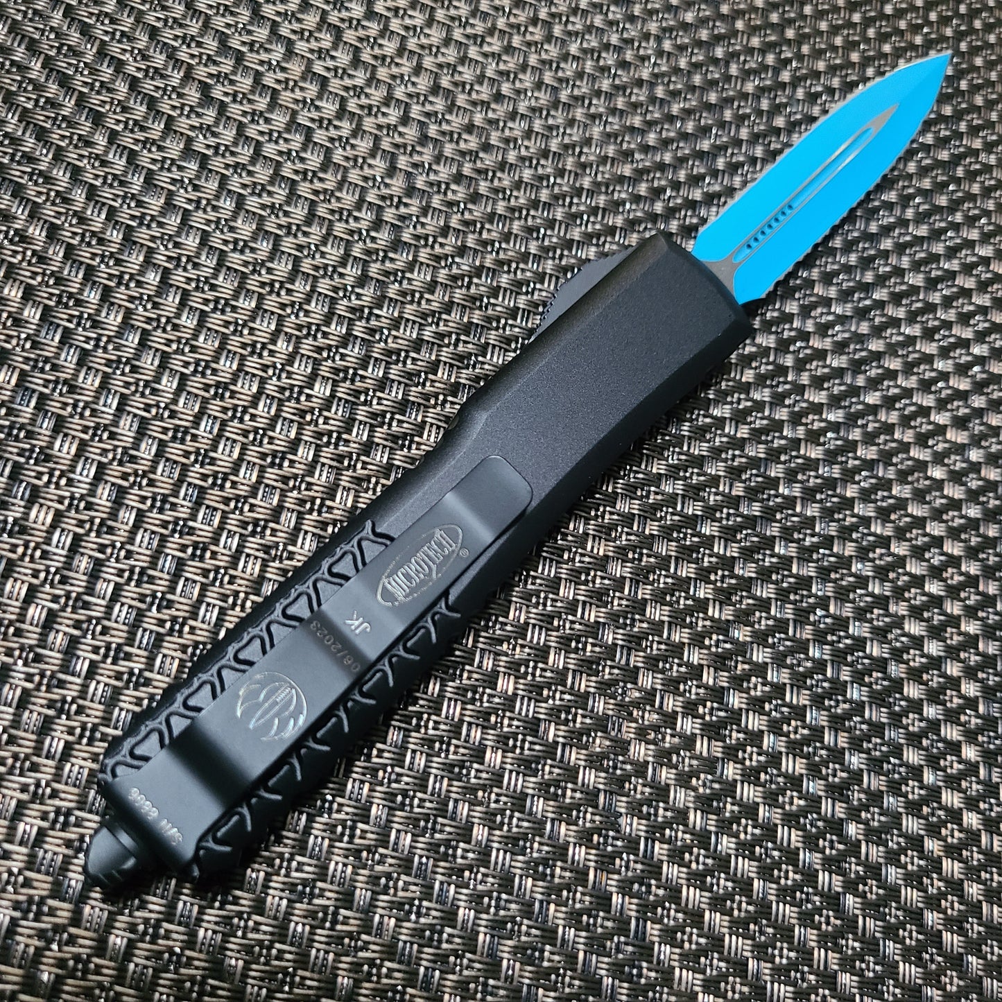 Microtech 122-D3JK Ultratech D/E Jedi Knight Blue Double F/S Signature Series OTF Auto