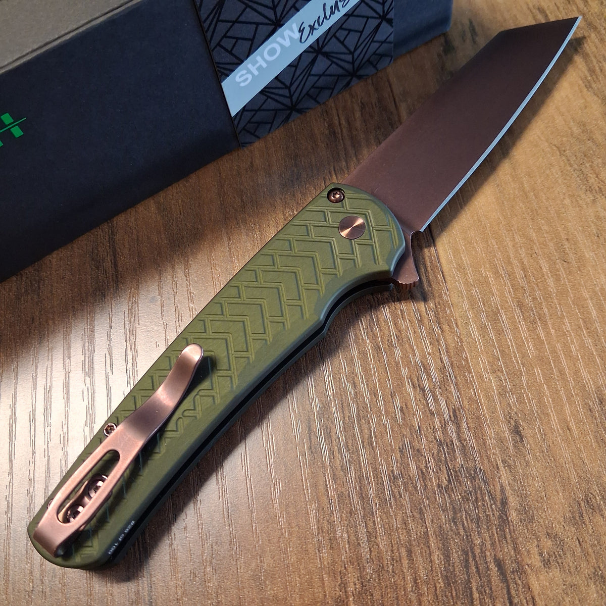 Protech BSW26.Malibu.1 Green Aluminum Copper Rose PVD Folder *LIMITED EDITION*