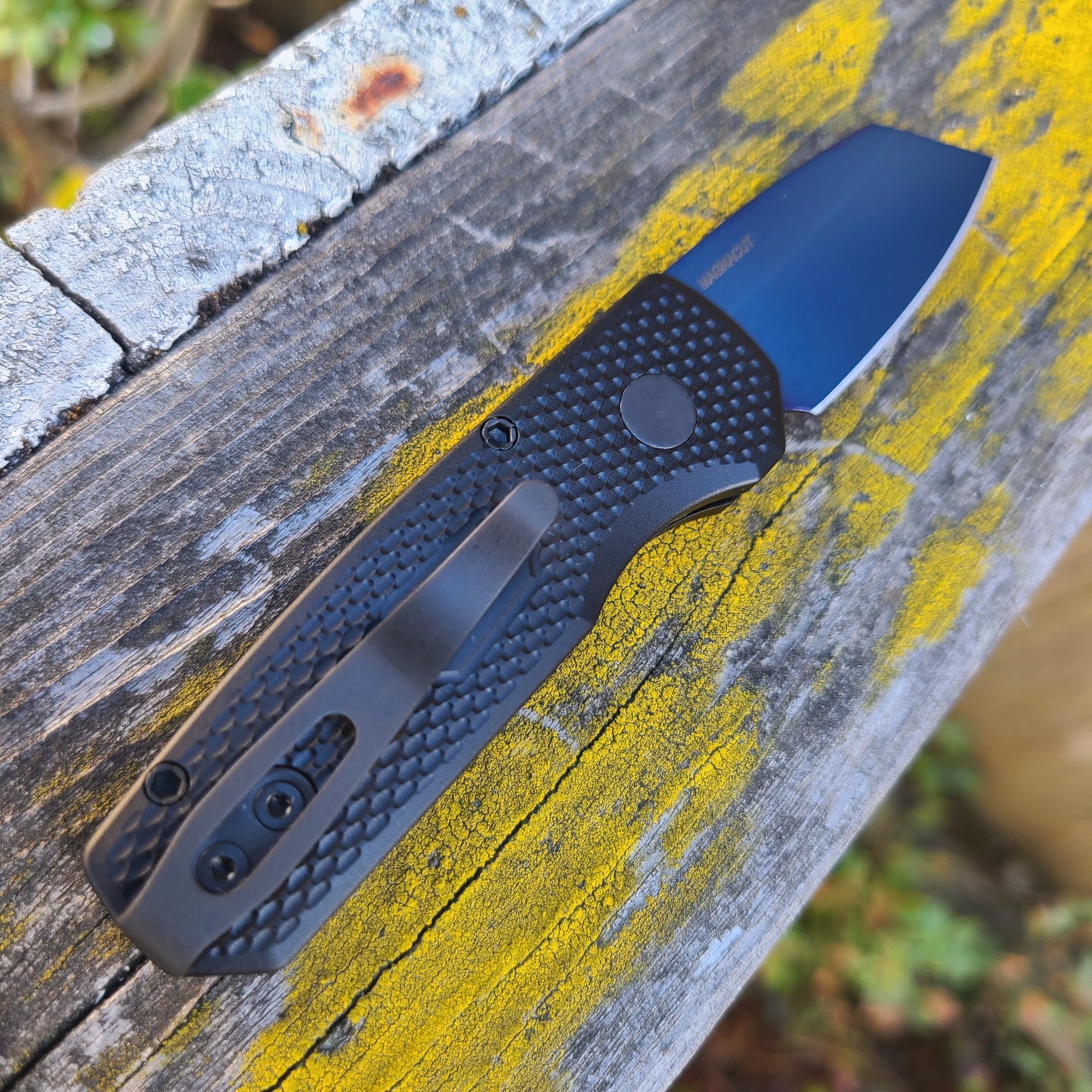Protech R5406-SB Runt 5 Sapphire Blue Magnacut Reverse Tanto Auto