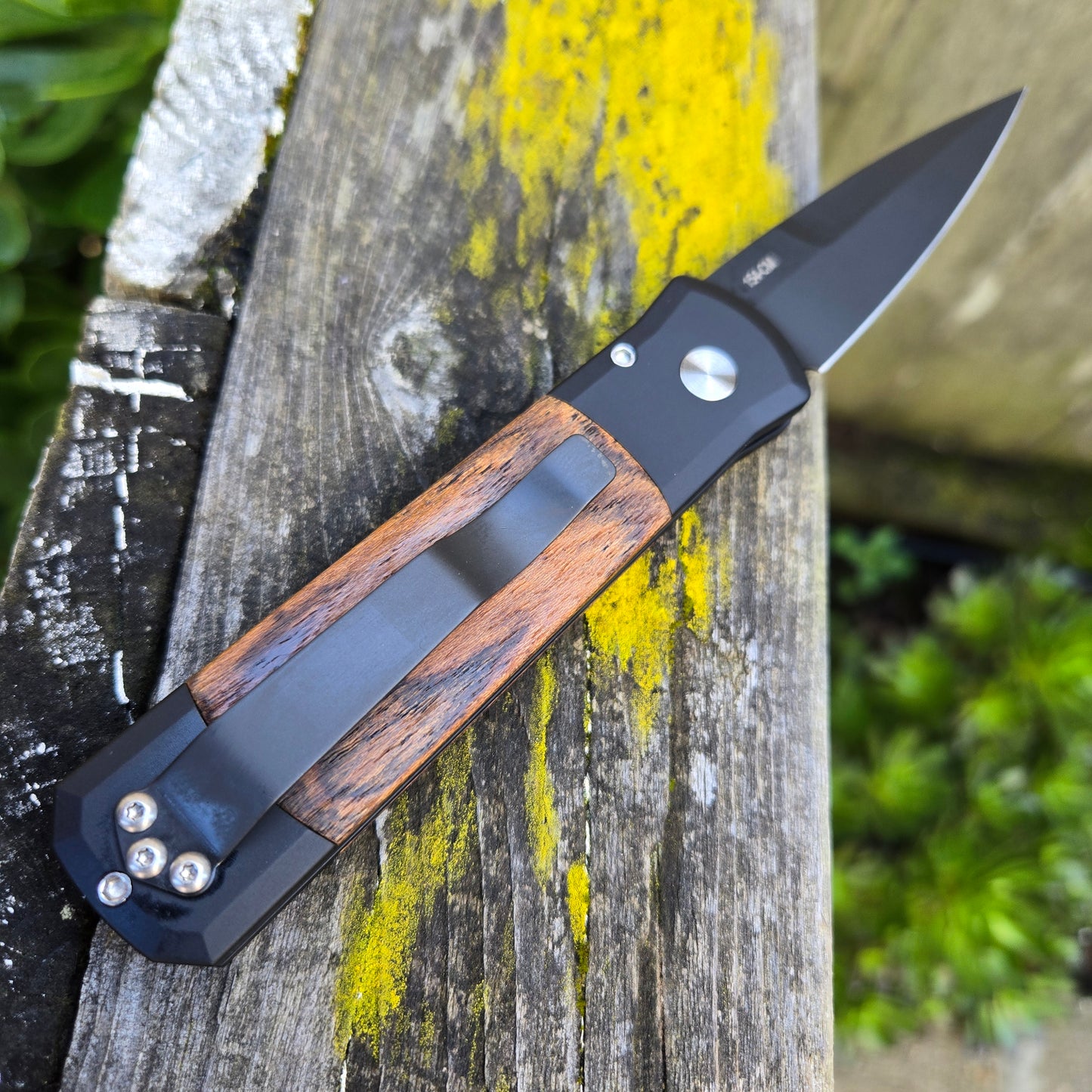 Protech 707-Bocote Godson Bocote Inlay Black 154cm Auto