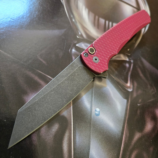 Protech 2025 Blade Show Atlanta Malibu Battleworn Red Reverse Tanto Magnacut Flipper *LIMITED EDITION*