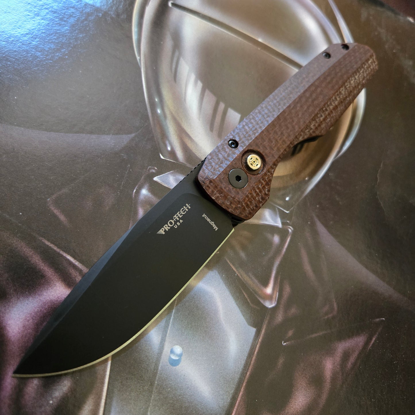 Protech 2025 Blade Show Atlanta Vero Synapse Burlap Micarta Black Magnacut Auto