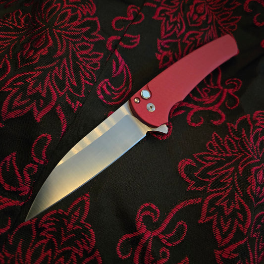 Protech CCKS Fall 2025 Malibu Red Satin Wharncliffe Magnacut Folder *LIMITED EDITION*