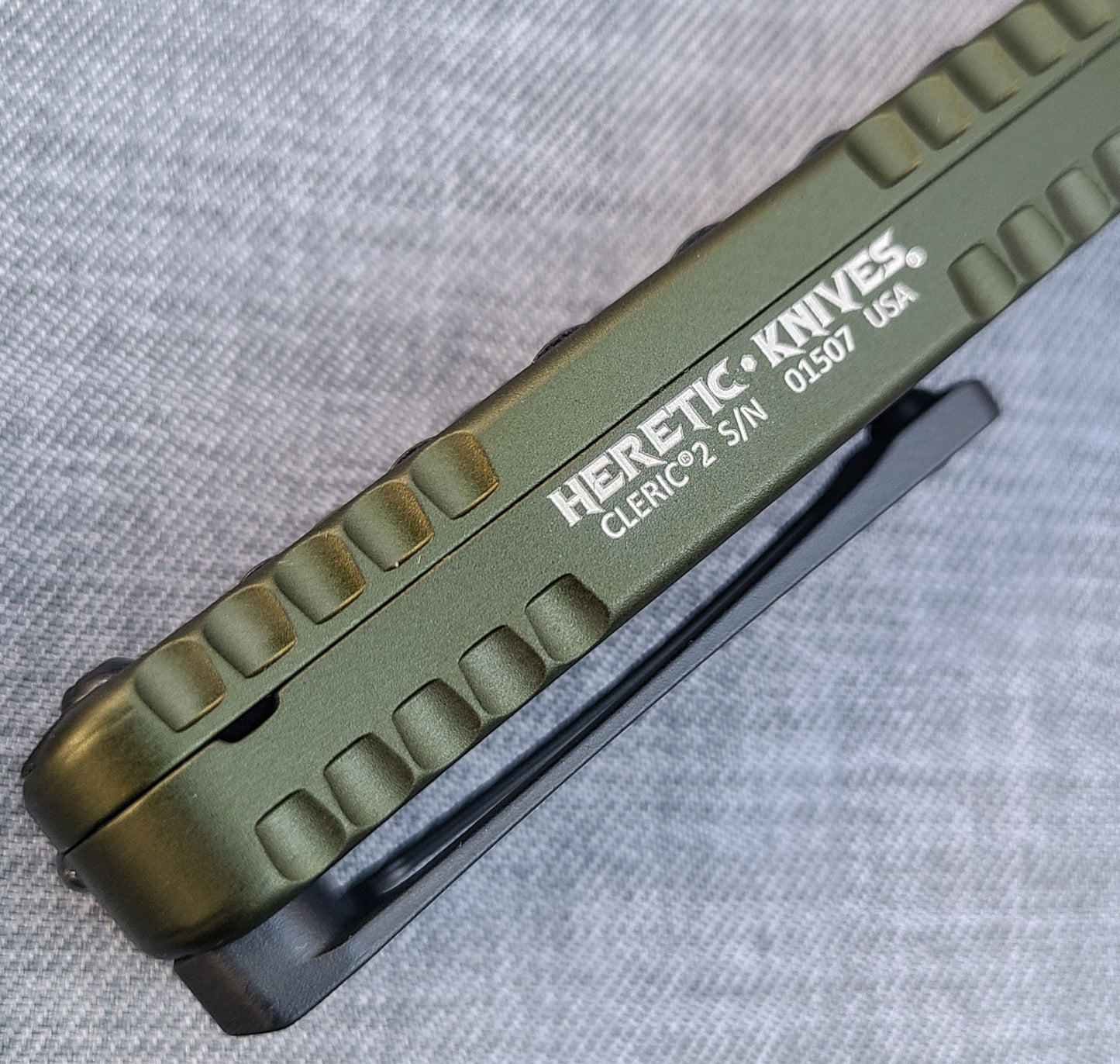 Heretic Knives H020-6A-ODGRN Cleric II D/E DLC OD Green OTF Auto