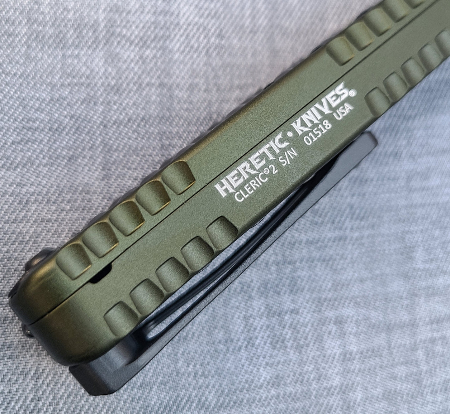 Heretic Knives H019-6A-ODGRN Cleric II Tanto DLC OD Green OTF Auto