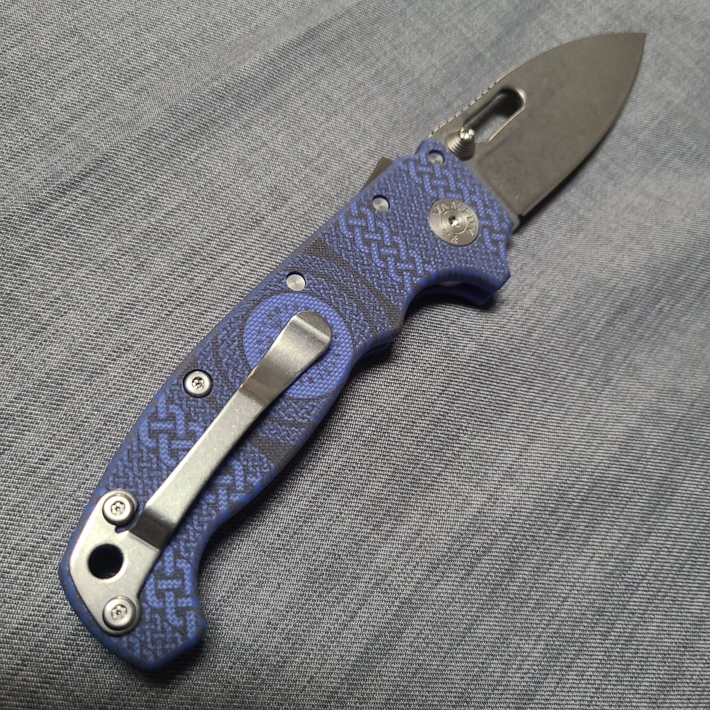 Demko Knives AD20 Shark Lock Blue G10 Nordic Pattern CPM-3V Folder