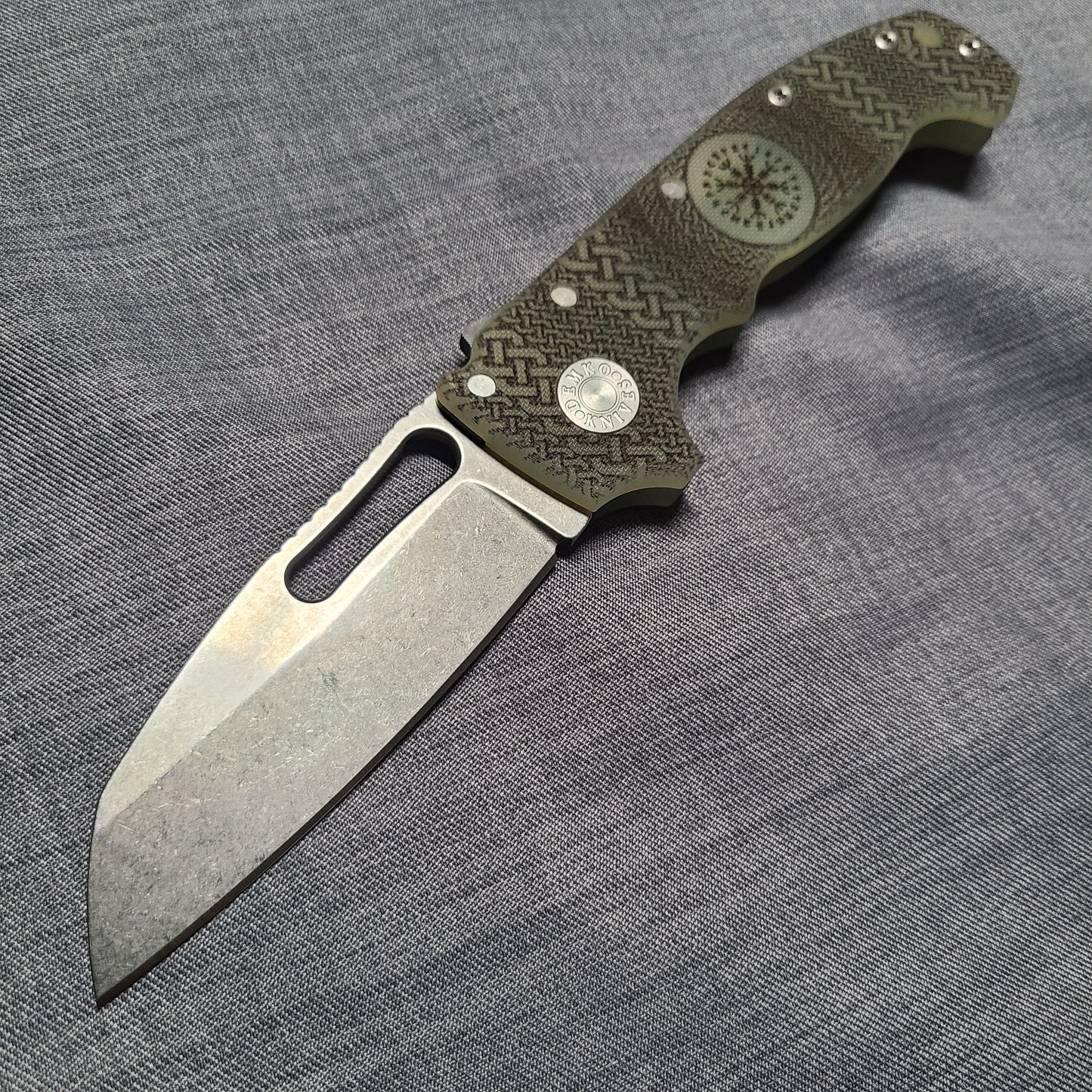Demko Knives AD20 Shark Lock Jade Green G10 Nordic Pattern CPM-3V Folder