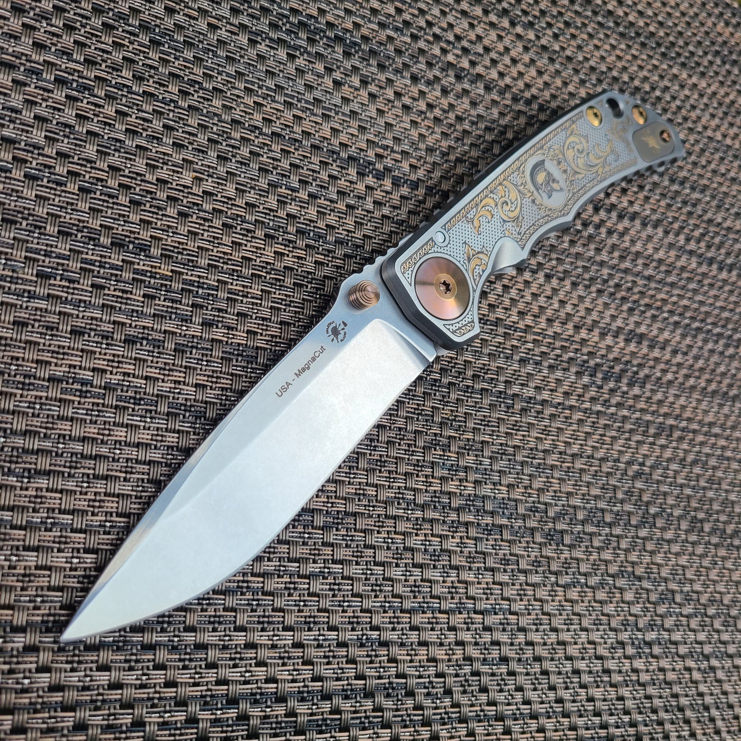 Spartan Blades Harsey Silver/Gold Flourishes 4" Magnacut Folder