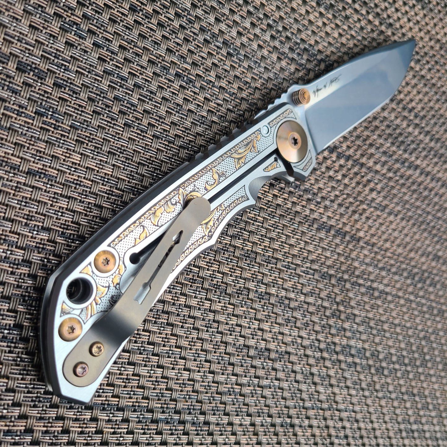 Spartan Blades Harsey Silver/Gold Flourishes 4" Magnacut Folder