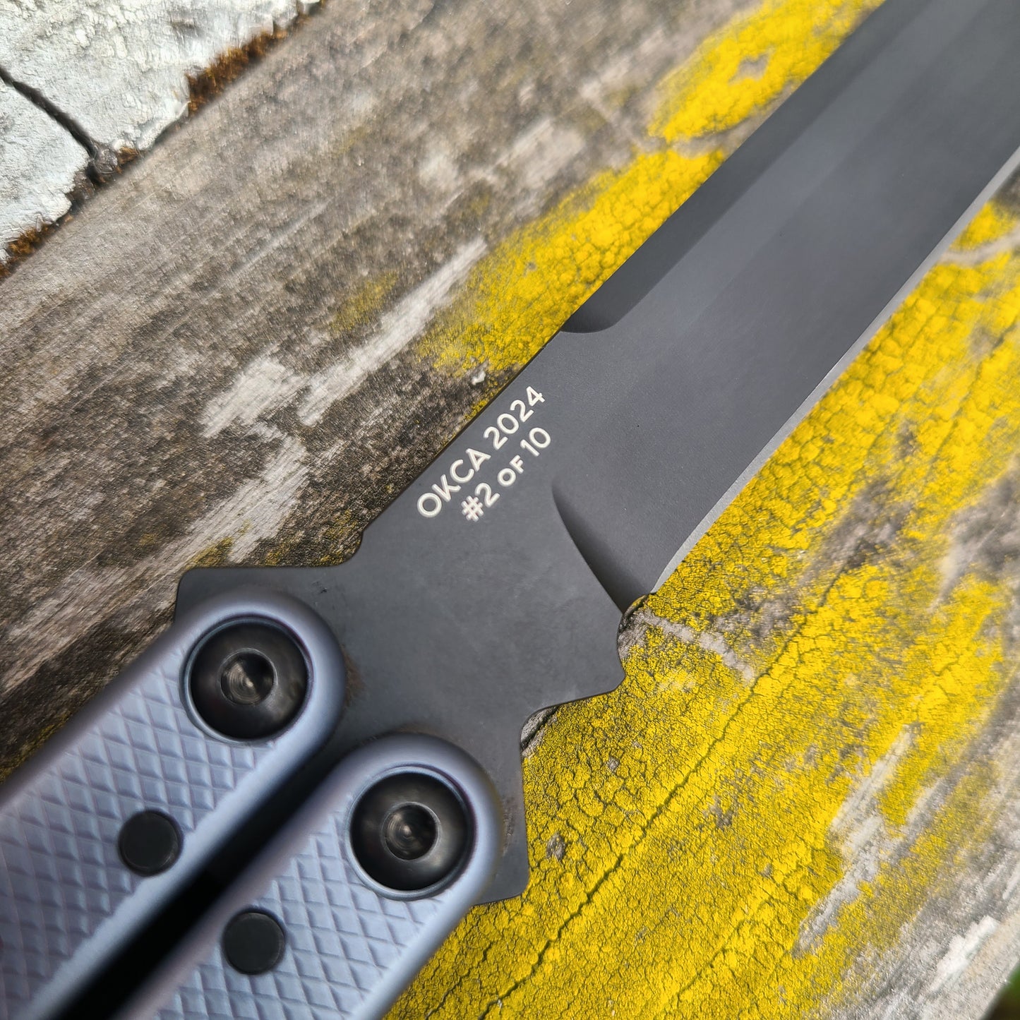 Squid Industries Krake Raken V3 Gunmetal Inked Tanto Balisong *LIMITED EDITION*