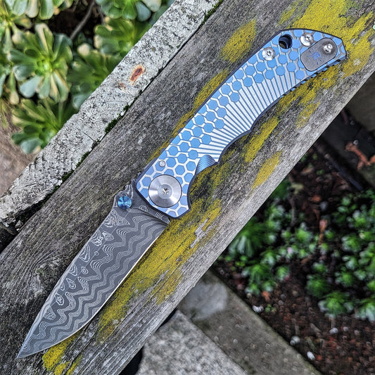 Spartan Blades Custom Harsey Honeycomb Chad Nichols Damascus Folder