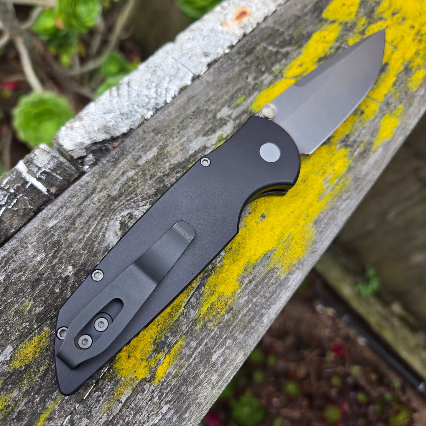 Protech INT101 TR-3 Integrity Manual Button Lock Stonewash S35VN Folder