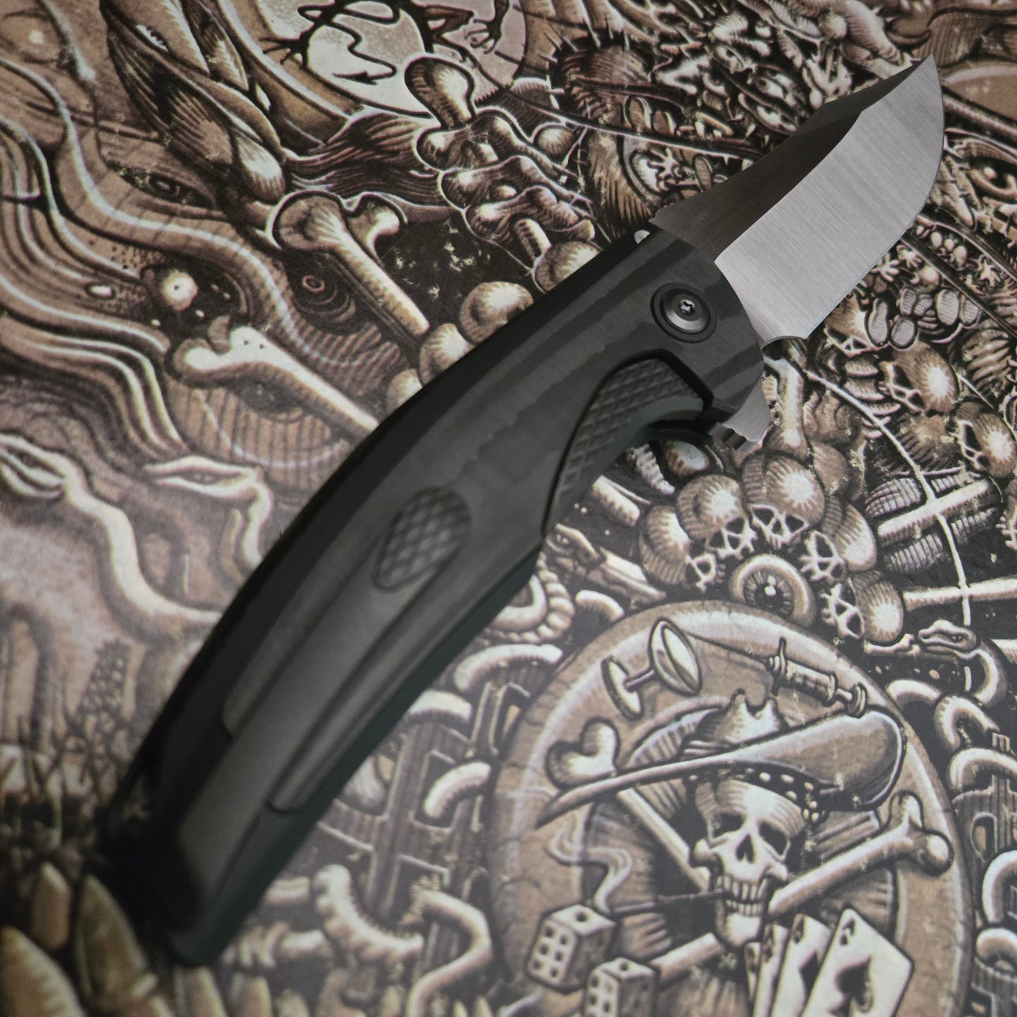 Reate Knives Jack Jr. Integral Black Aluminum CPM-S30V Satin Black Pivot Folder