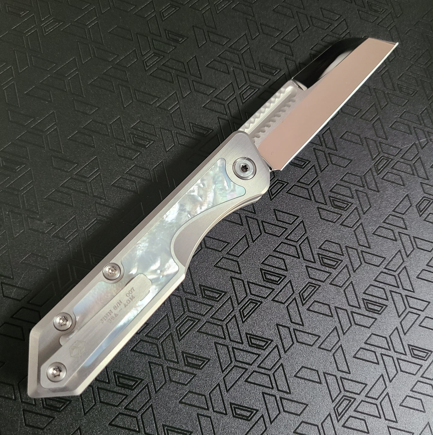 Heretic Knives Jinn Mirror Polished Mother of Pearl Slipjoint Folder