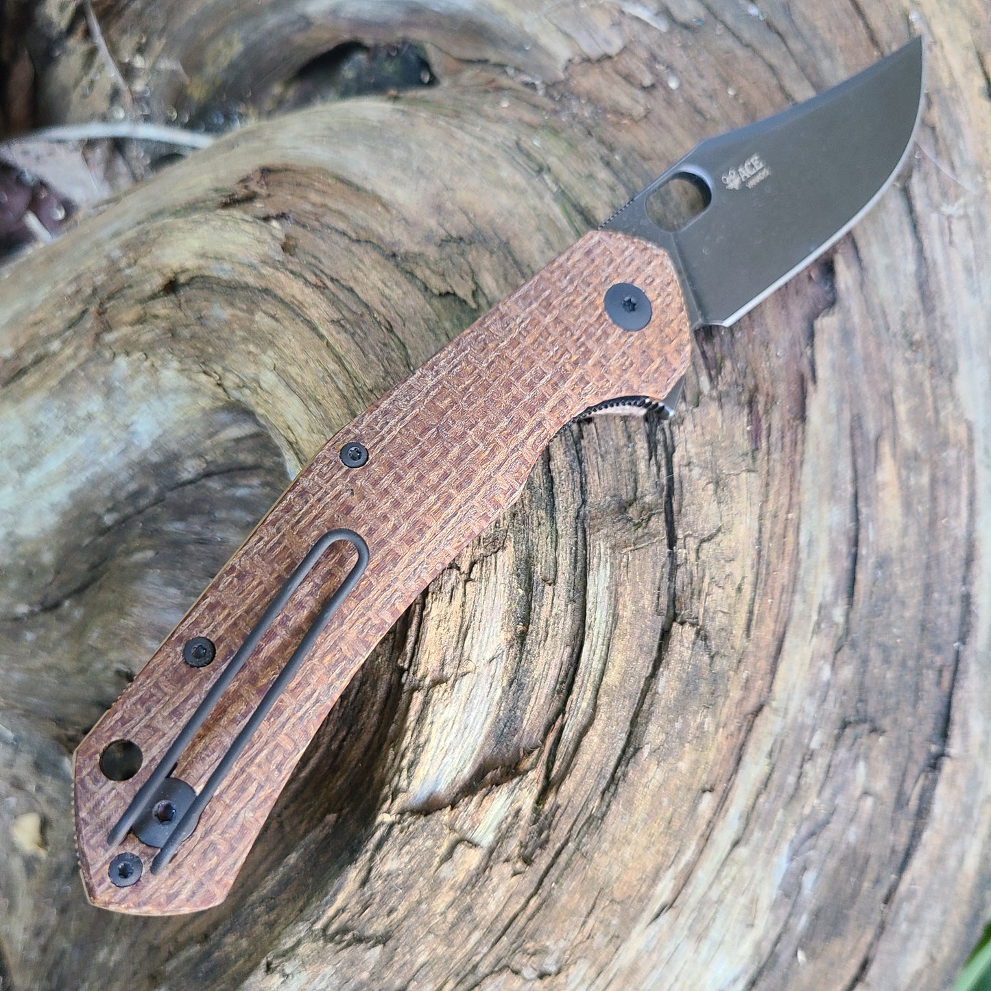 GiantMouse Ace Jutland Burlap Micarta PVD Folder