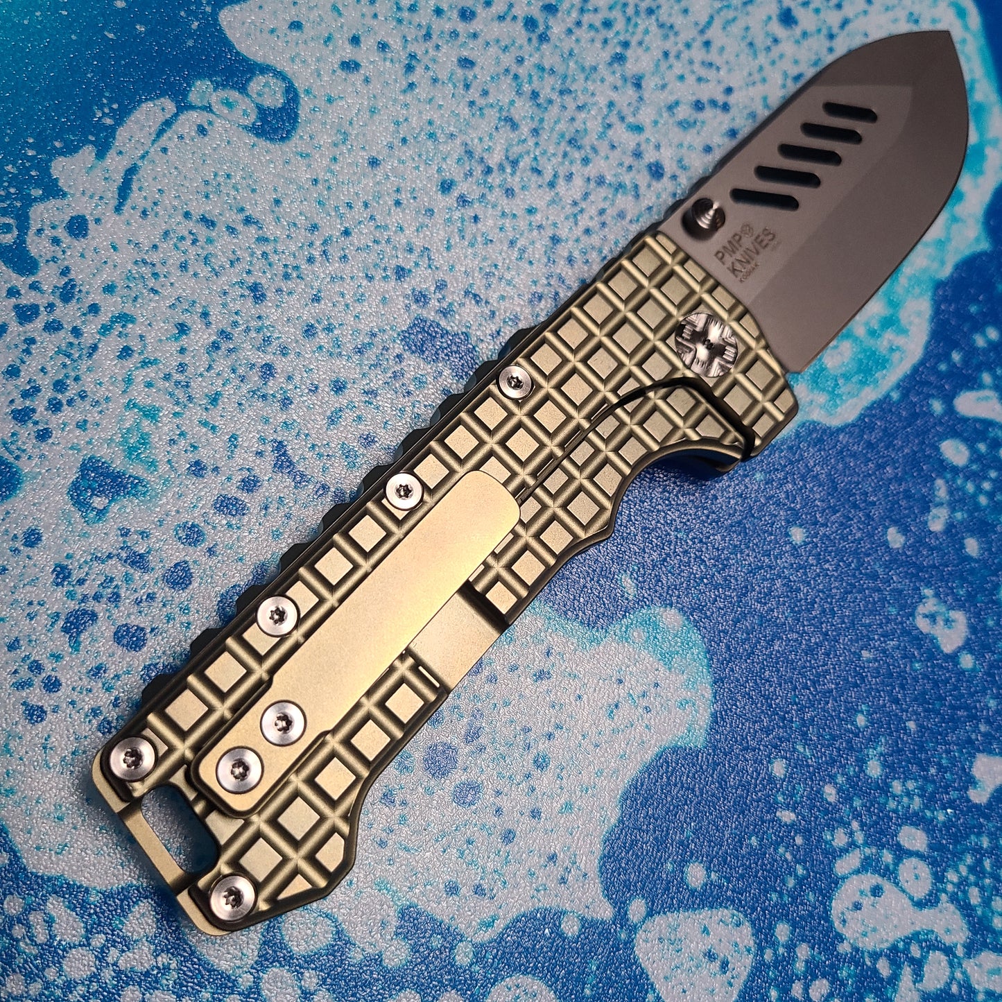 PMP Knives PMP064 Kodiak Bronze Titanium M390 Framelock Folder