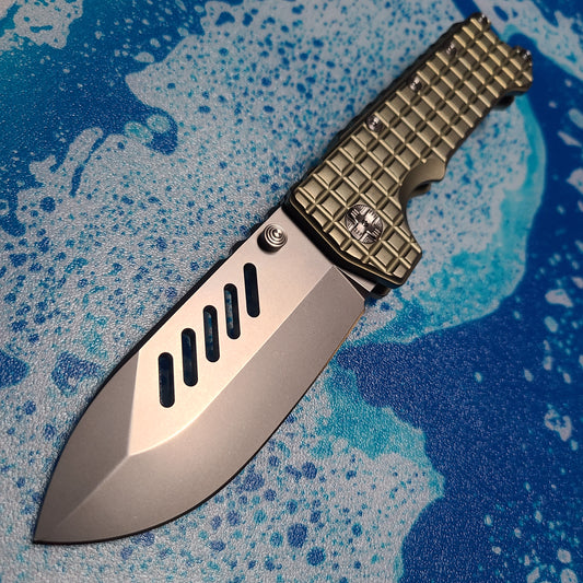 PMP Knives PMP064 Kodiak Bronze Titanium M390 Framelock Folder