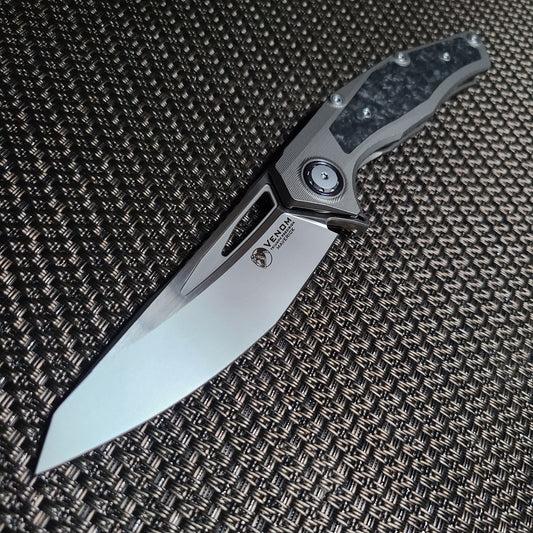 Venom Knives Maverick Titanium Carbon Fiber M390 Folder
