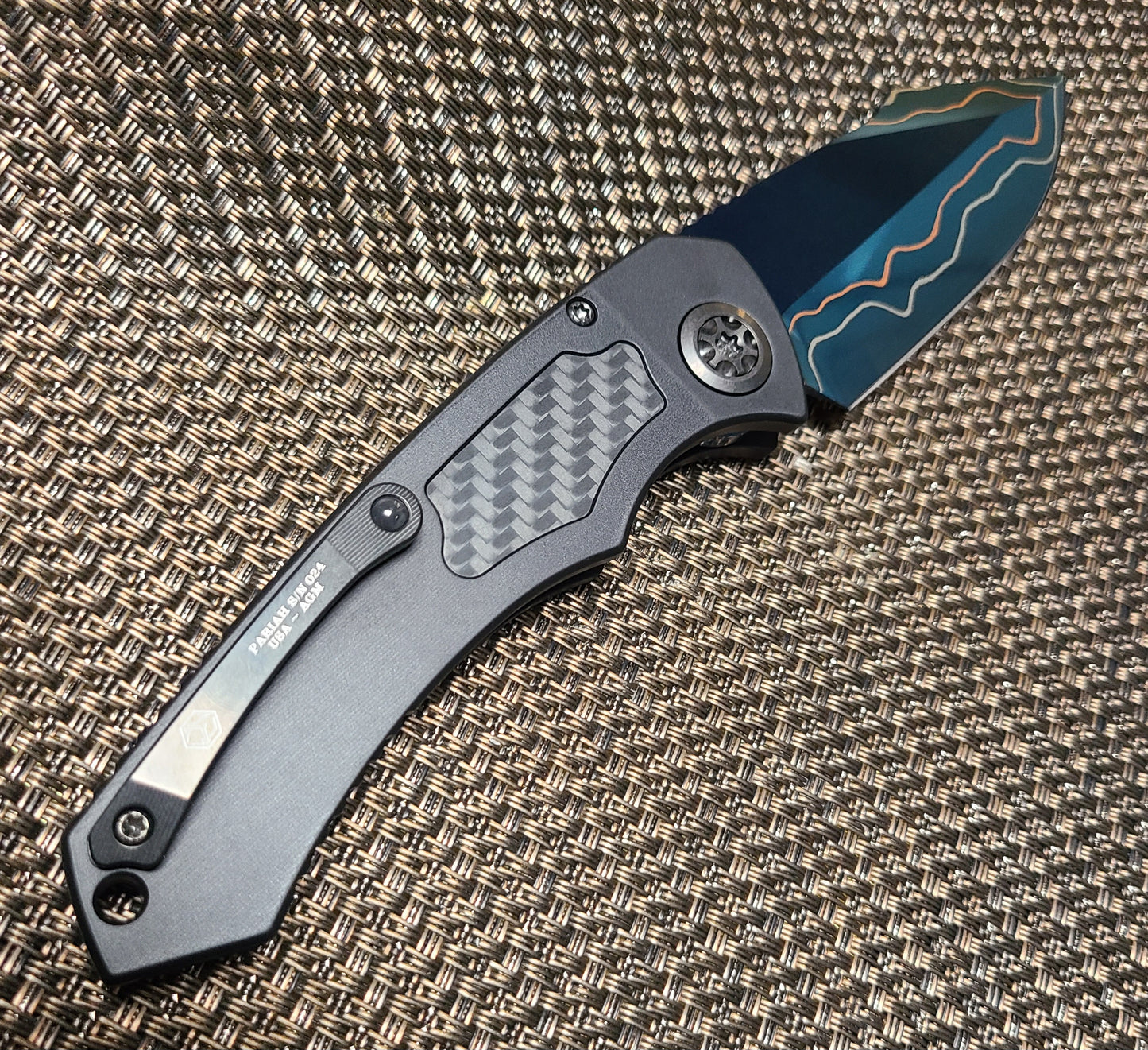 Heretic Knives Pariah Blued Baker Forge Elite AuroraMai Auto