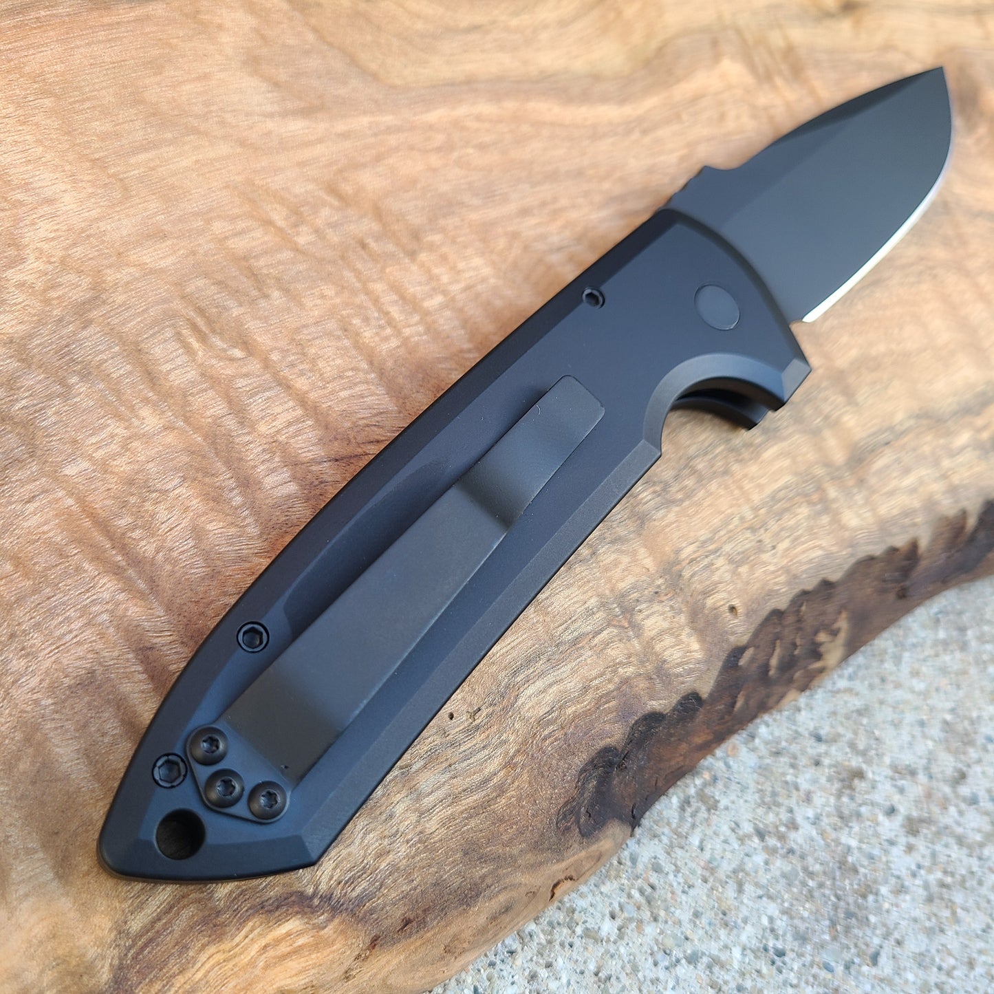 Protech LG307-Operator Les George Black Textured Aluminum CPM-S35VN Auto