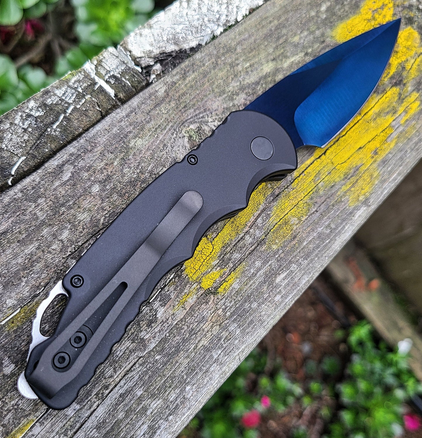 Protech T503-SB TR-5 Tactical Response 5 Black Aluminum Sapphire Blue 154cm Auto