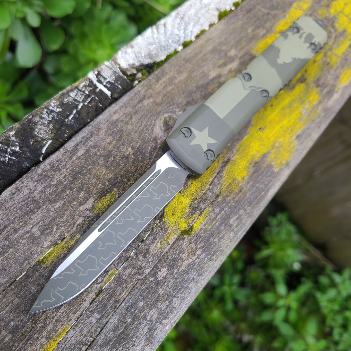 Microtech 121-1CODTX Ultratech S/E Bladeshow Texas 2024 Cerakote OD Green Standard OTF Auto