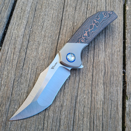 Reate TIGER Hidden Hardware *Fat Carbon Copper Camo* M390 Folder