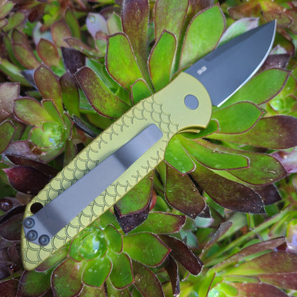 Protech TR-3X1 Green TR-3 Tactical Response 3 Green Fish Scale 154cm Auto
