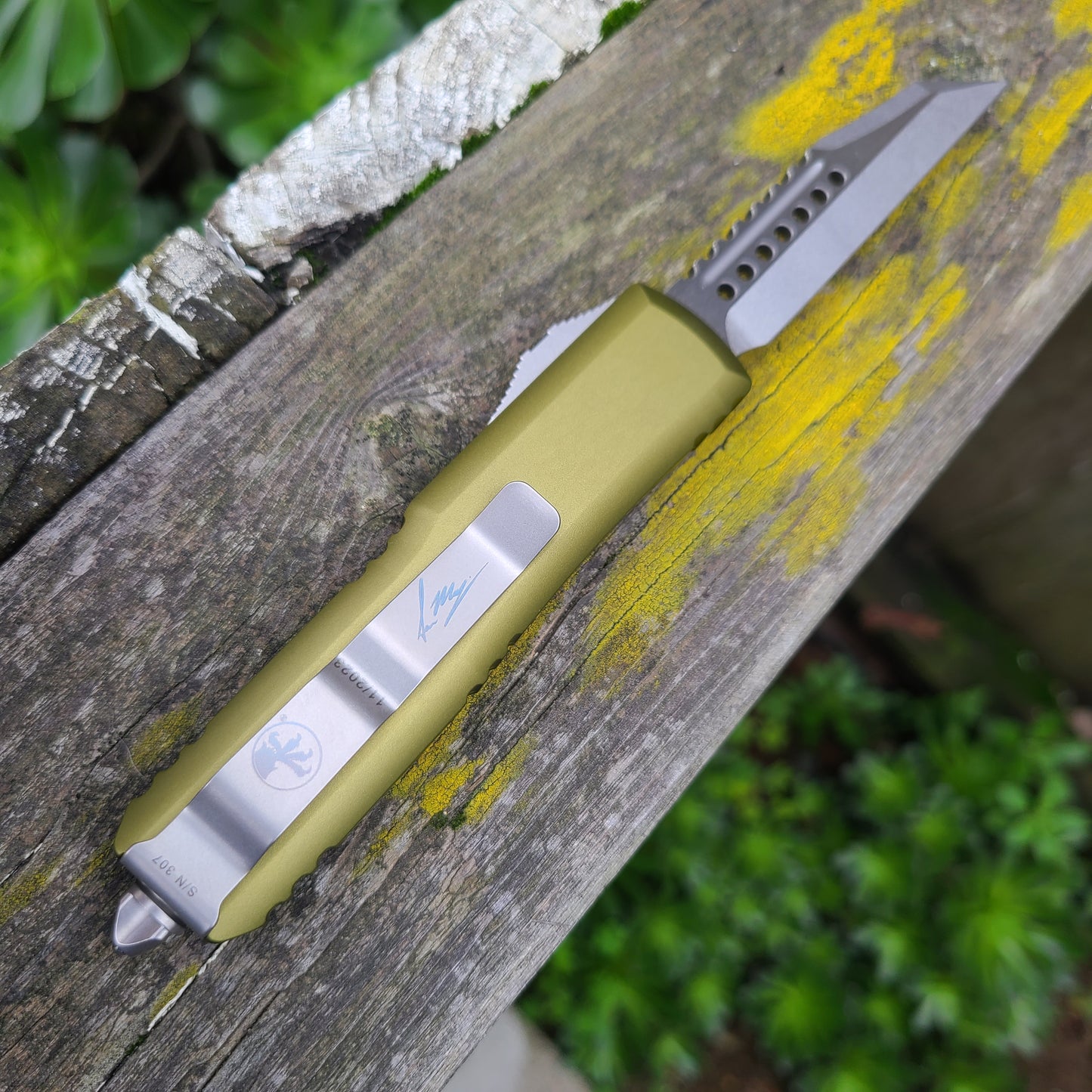 Microtech 719W-10ODS UTX-85 Warhound OD Green Stonewash Standard OTF Auto