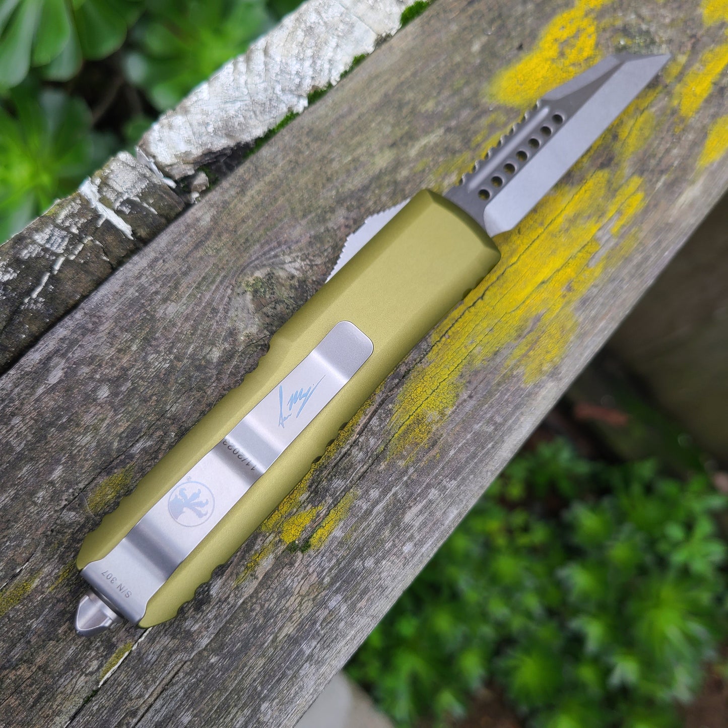 Microtech 719W-10ODS UTX-85 Warhound OD Green Stonewash Standard OTF Auto