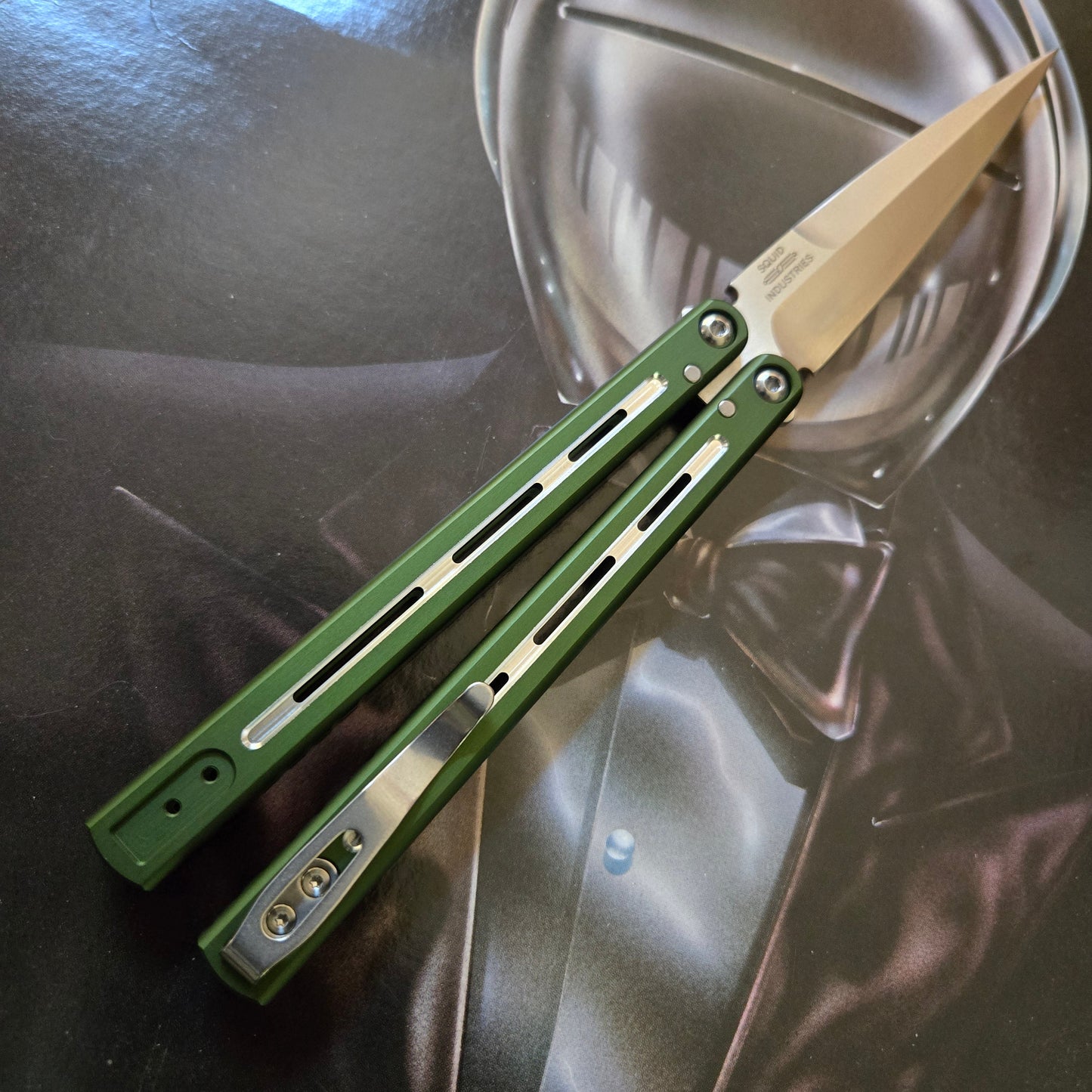 Protech FF2101-Green Flyfather 2 Squid Industries Balisong