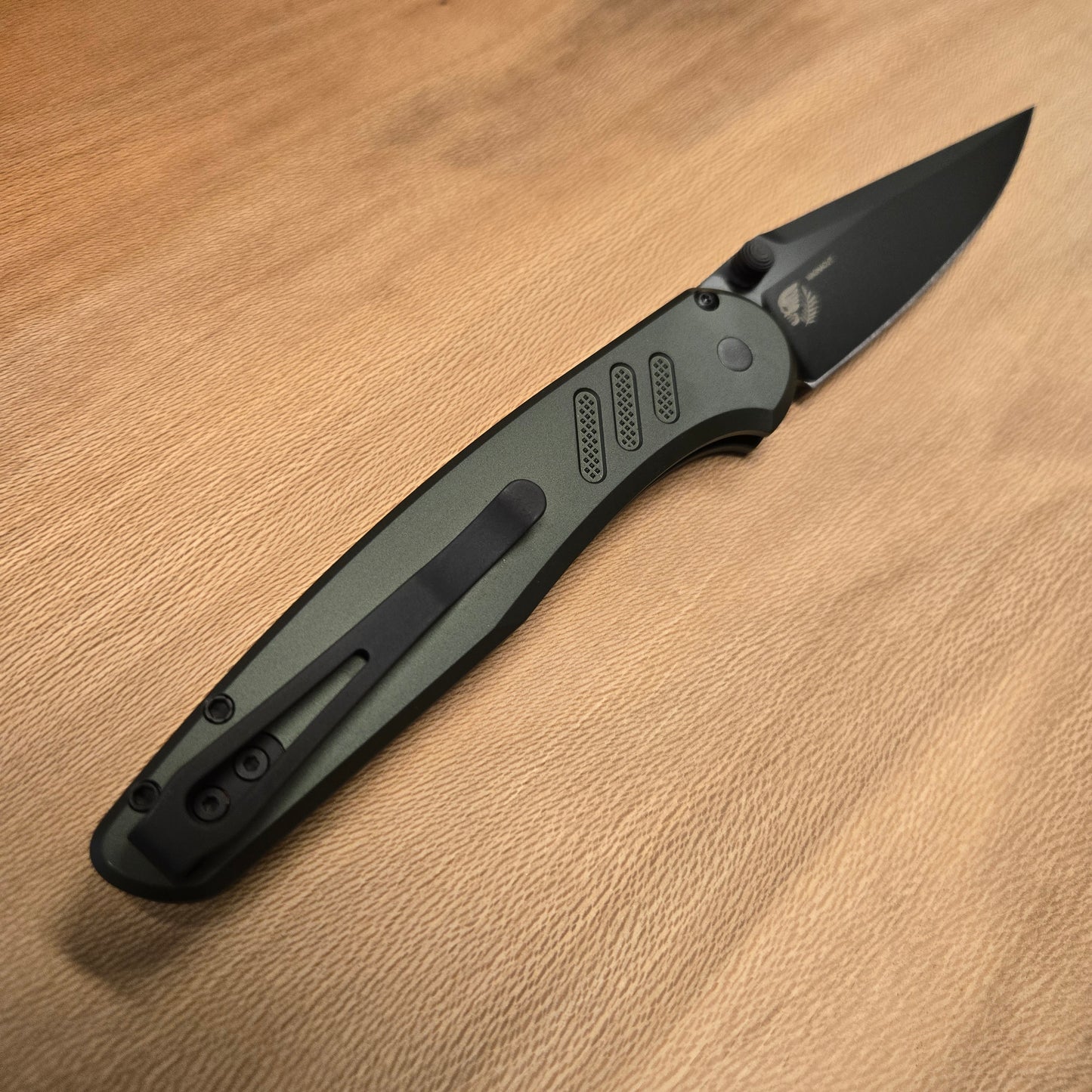 Protech x Peace Neighbor Designed Avalon Knurled Green Black Magnacut Folder *Blade Show Texas 26 Exclusive*