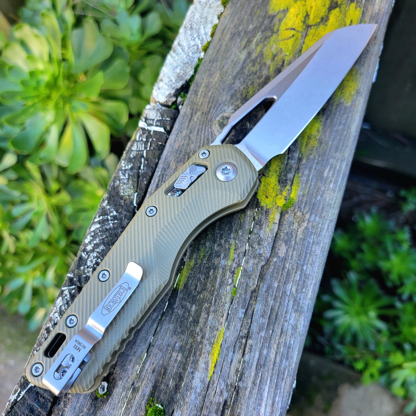 Microtech 210-10FLGTOD MSI S/E Stonewash Fluted OD Green G10 Folder