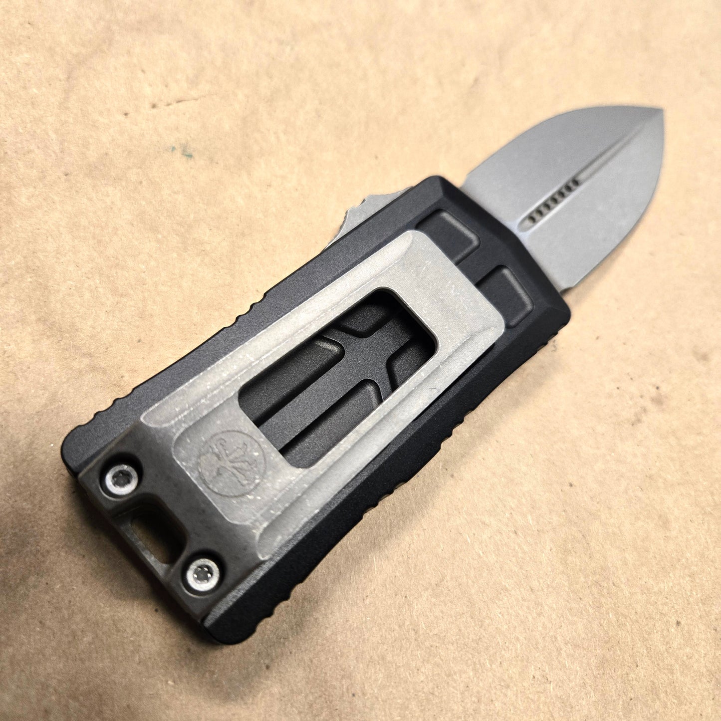 Microtech 1157-10AP Exocet II D/E Stonewash Standard Black OTF Auto