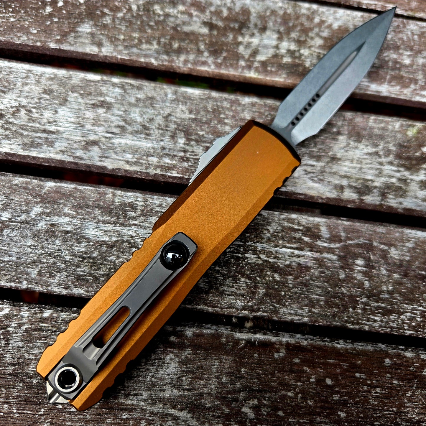 Microtech 1232-10TA UTX-85 Gen III D/E Tan Stonewash Standard OTF Auto
