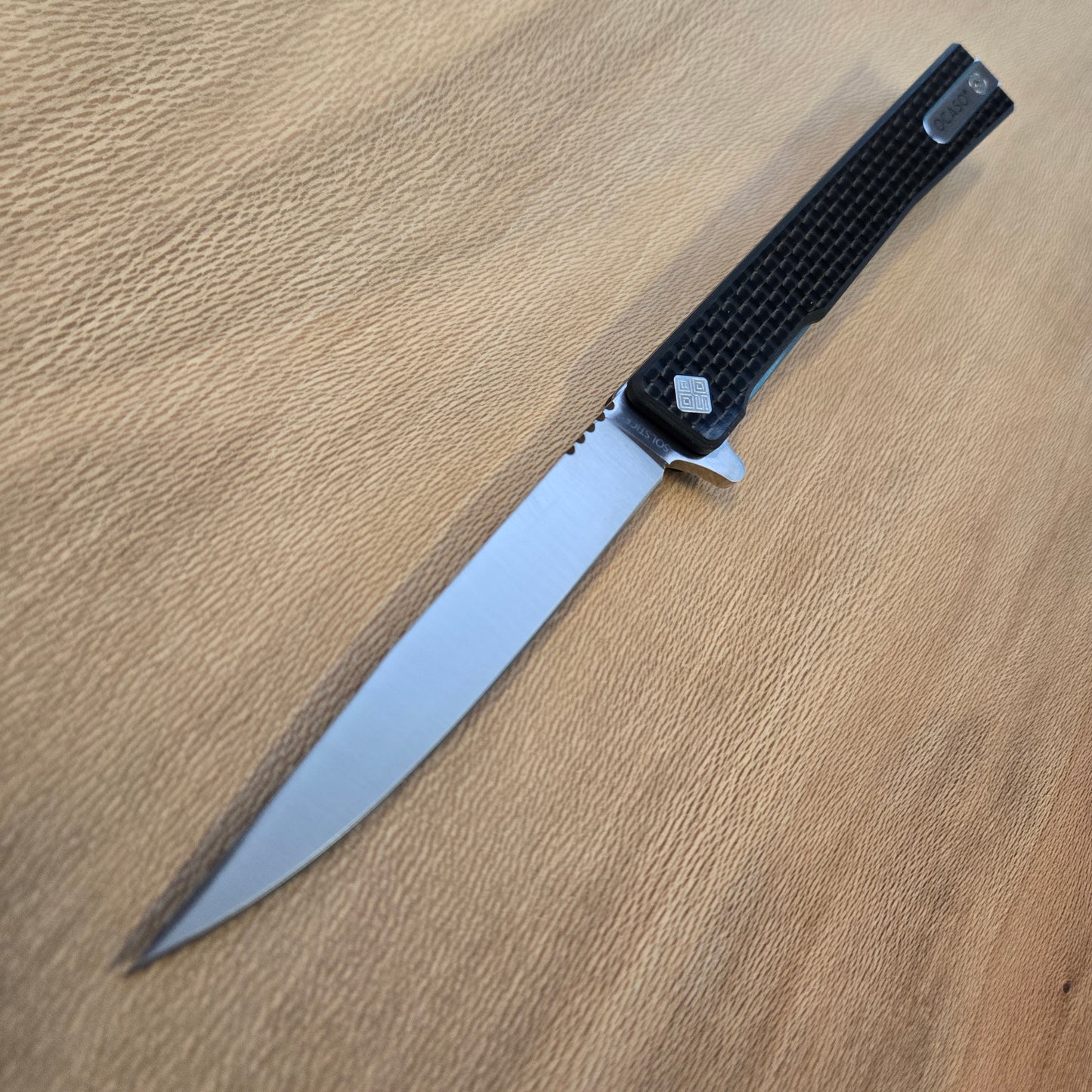 Ocaso Knives Satin Drop Point Carbon Fiber Solstice Folder