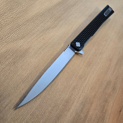 Ocaso Knives Satin Drop Point Carbon Fiber Solstice Folder