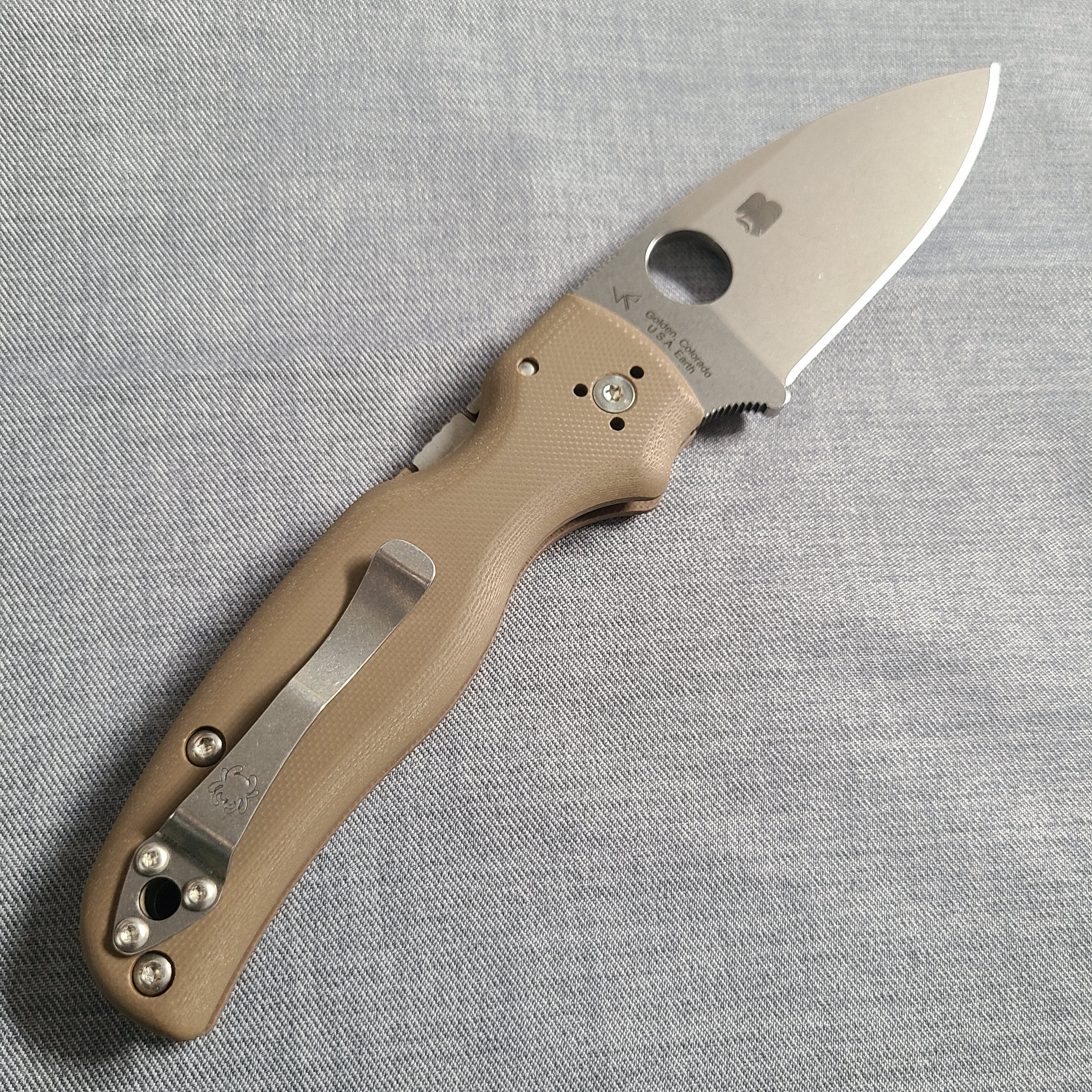 Spyderco C229GBN15V Shaman Brown G10 15V Folder -SPRINT RUN-