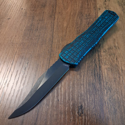 Heretic Knives Manticore X Bowie DLC Breakthrough Turquoise Grenade Grip OTF Auto