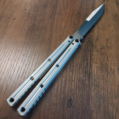 Squid Industries Krake Raken V3 Satin Weehawk Silver Balisong