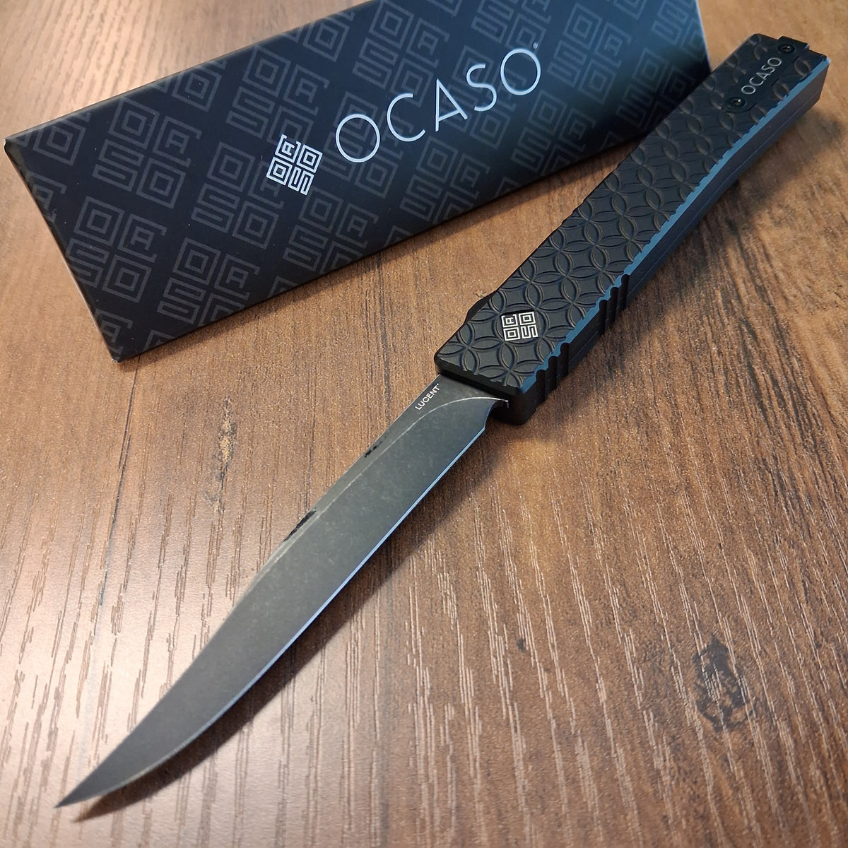 Ocaso Knives Large Lucent Black Circles/Serpentine OTF Auto