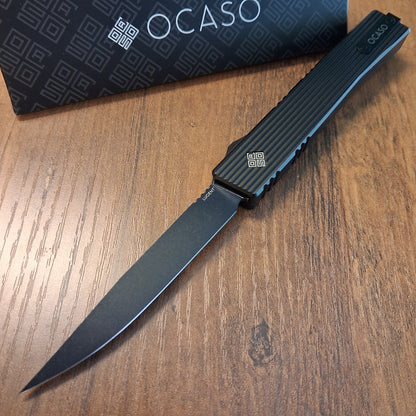 Ocaso Knives Large Lucent Black Pinstripes/Straight OTF Auto