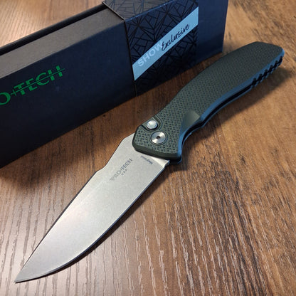 Protech BSW26.Pallas.1 Spartan Blades Collab Green Textured Aluminum Magnacut Auto *LIMITED EDITION*