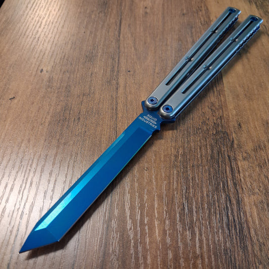 Squid Industries Ti-Kraken Sapphire Tanto Zirblast Balisong