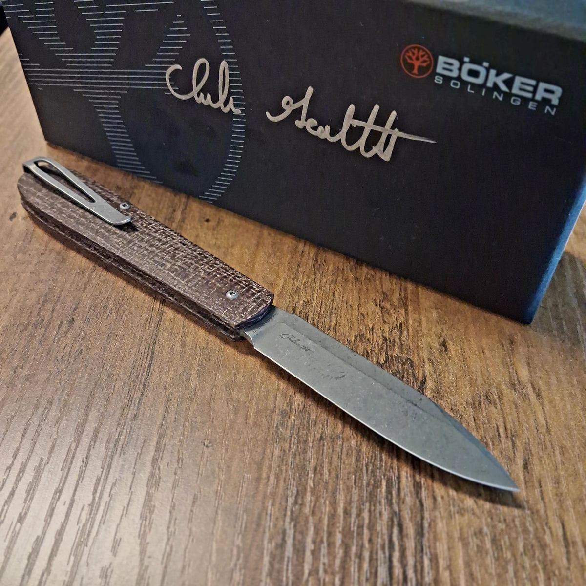 Boker x Chuck Gedraitis Coffin Burlap Micarta Slipjoint Folder