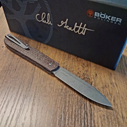 Boker x Chuck Gedraitis Coffin Burlap Micarta Slipjoint Folder