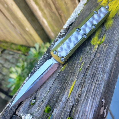 Microtech 126-10ODBIS UTX-85 Daytona D/E OD Green Stonewash Bubble Inlay OTF Auto