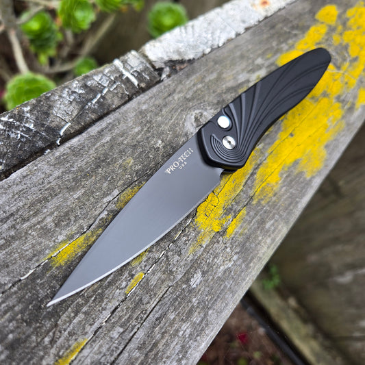 Protech 3437 Newport Black 3D Wave S35VN MOP Auto