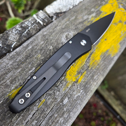 Protech 3437 Newport Black 3D Wave S35VN MOP Auto