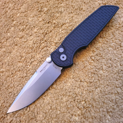 Protech INT105 TR-3 Integrity "Relic" Manual Button Lock Stonewash S35VN Folder